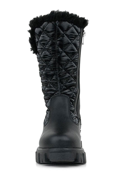 Rakerplus Siyah Uzun Fermuarlı Kız Çocuk Yağmur Çizmesi