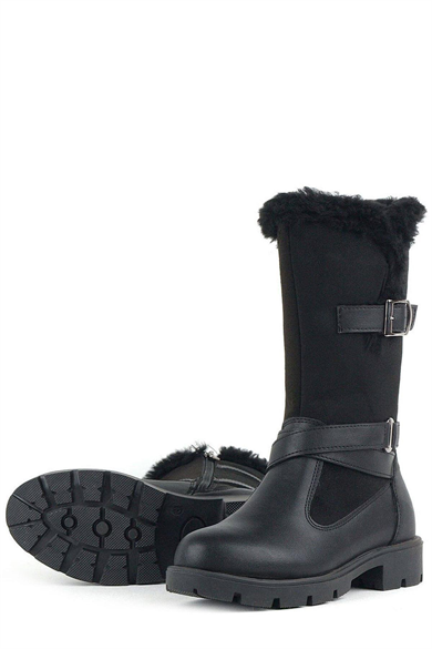 Rakerplus Siyah Uzun Fermuarlı Kız Çocuk Çizme