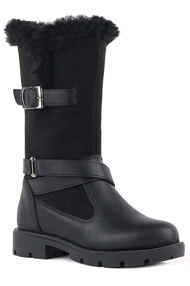 Rakerplus Siyah Uzun Fermuarlı Kız Çocuk Çizme