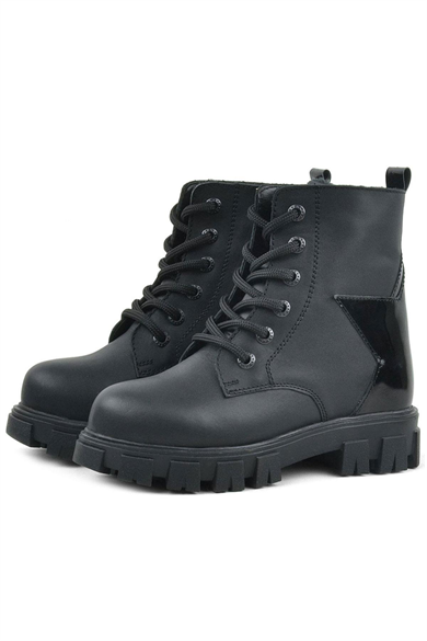 Rakerplus Siyah Yıldız Detaylı Kız Çocuk Bot