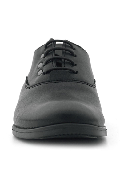 Rakerplus Smokin Siyah Mat Bağcıklı Metal Detaylı Çocuk Klasik Ayakkabısı