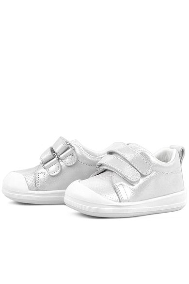 Rakerplus Sonic Hakiki Deri Beyaz Işıltılı Anatomik Bebek Spor Ayakkabı