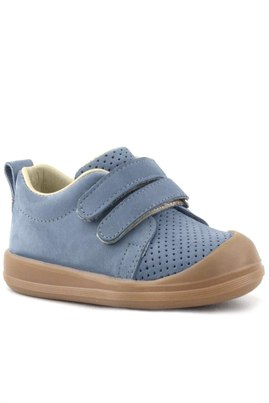 Rakerplus Sonic Hakiki Deri Gri Cırtlı Anatomik Bebek Spor Ayakkabı Sneaker