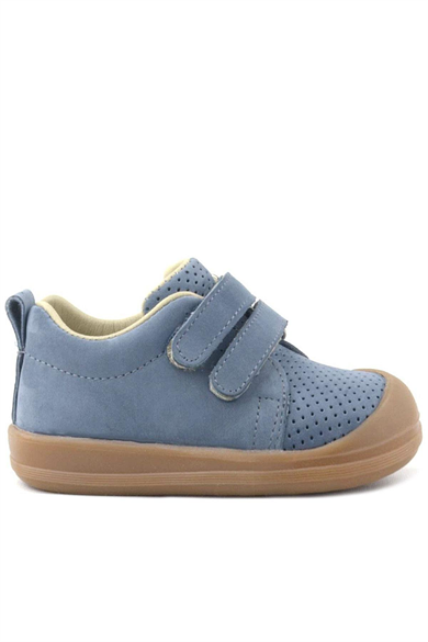 Rakerplus Sonic Hakiki Deri Gri Cırtlı Anatomik Bebek Spor Ayakkabı Sneaker