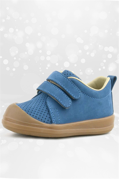 Rakerplus Sonic Hakiki Deri Lacivert Cırtlı Anatomik Bebek Spor Ayakkabı Sneaker