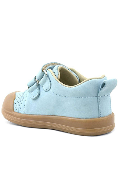 Rakerplus Sonic Hakiki Deri Mavi Cırtlı Anatomik Bebek Spor Ayakkabı Sneaker