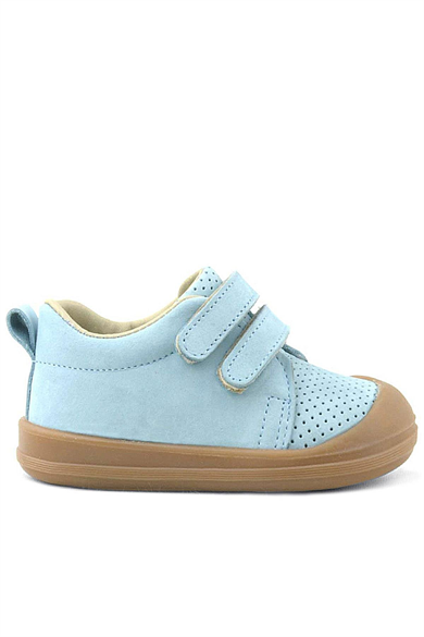 Rakerplus Sonic Hakiki Deri Mavi Cırtlı Anatomik Bebek Spor Ayakkabı Sneaker