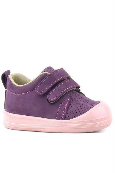 Rakerplus Sonic Hakiki Deri Mor Cırtlı Anatomik Bebek Spor Ayakkabı Sneaker