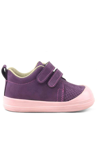 Rakerplus Sonic Hakiki Deri Mor Cırtlı Anatomik Bebek Spor Ayakkabı Sneaker