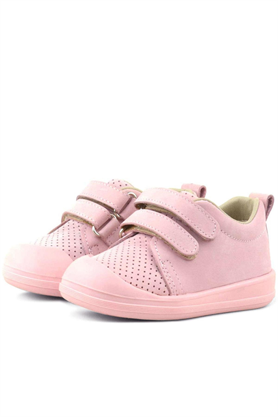 Rakerplus Sonic Hakiki Deri Pembe Cırtlı Anatomik Bebek Spor Ayakkabı Sneaker
