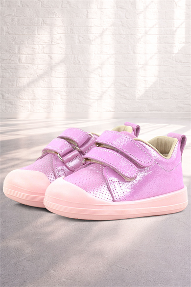 Rakerplus Sonic Hakiki Deri Pembe Işıltılı Anatomik Bebek Spor Ayakkabı