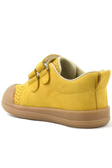 Rakerplus Sonic Hakiki Deri Sarı Cırtlı Anatomik Bebek Spor Ayakkabı Sneaker