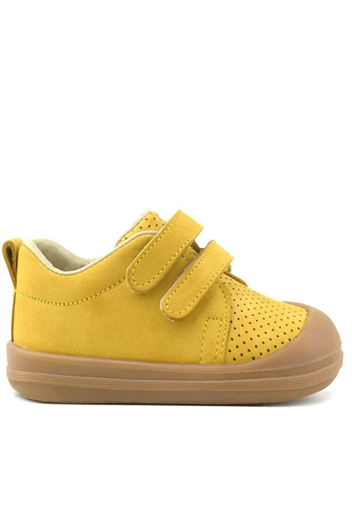Rakerplus Sonic Hakiki Deri Sarı Cırtlı Anatomik Bebek Spor Ayakkabı Sneaker