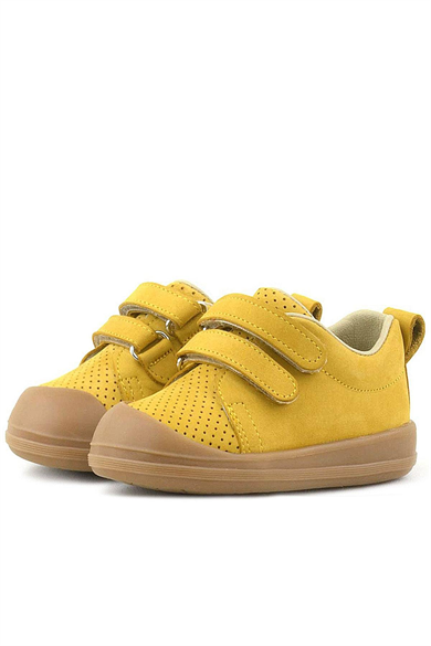 Rakerplus Sonic Hakiki Deri Sarı Cırtlı Anatomik Bebek Spor Ayakkabı Sneaker