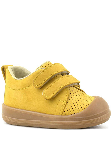 Rakerplus Sonic Hakiki Deri Sarı Cırtlı Anatomik Bebek Spor Ayakkabı Sneaker