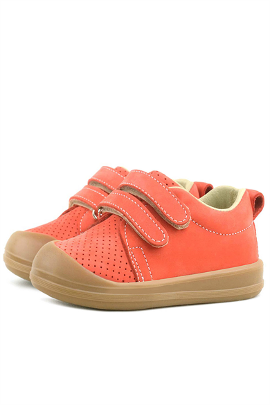 Rakerplus Sonic Hakiki Deri Turuncu Cırtlı Anatomik Bebek Spor Ayakkabı Sneaker