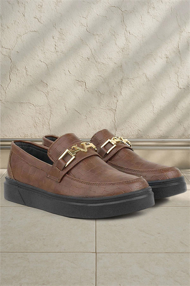 Rakerplus Taba Tokalı Loafer Çocuk Klasik Ayakkabı