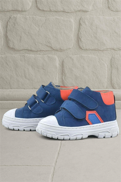 Rakerplus Tails Hakiki Deri Lacivert Cırtlı Çocuk Spor Bot