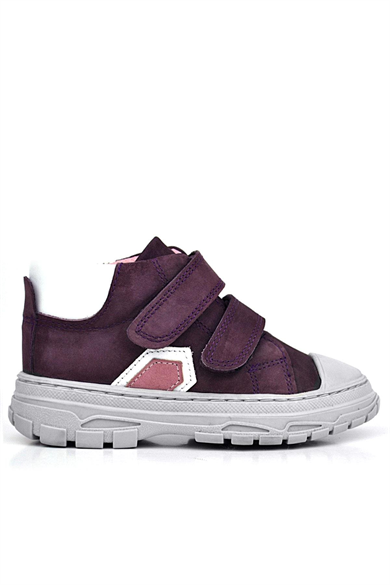 Rakerplus Tails Hakiki Deri Mor Cırtlı Çocuk Spor Bot