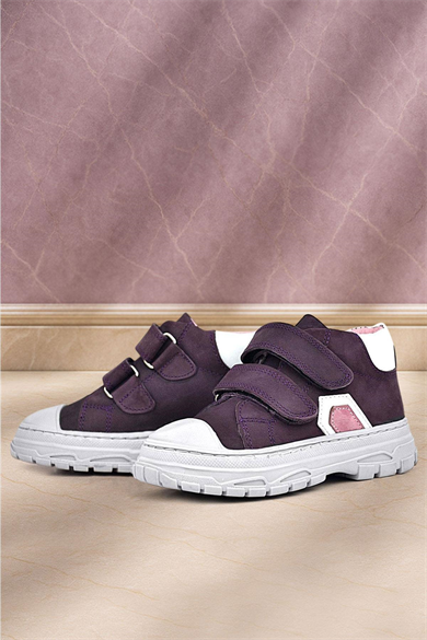 Rakerplus Tails Hakiki Deri Mor Cırtlı Çocuk Spor Bot