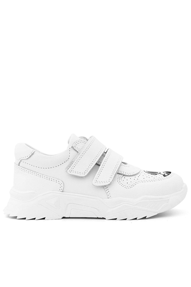 Rakerplus Tbons Özel Tasarım Hakiki Deri Beyaz Kız Çocuk Sneakers Ayakkabı