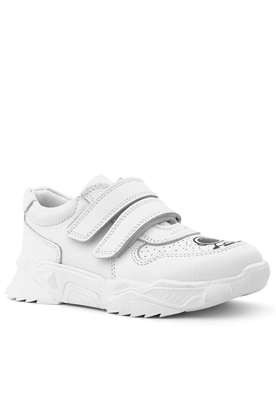 Rakerplus Tbons Özel Tasarım Hakiki Deri Beyaz Kız Çocuk Sneakers Ayakkabı