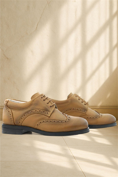 Rakerplus Titan Hakiki Deri Açık Taba Klasik Erkek Çocuk Ayakkabısı