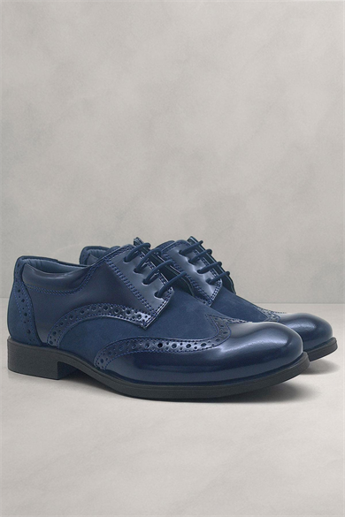 Rakerplus Titan Hakiki Deri Lacivert Klasik Erkek Çocuk Ayakkabısı