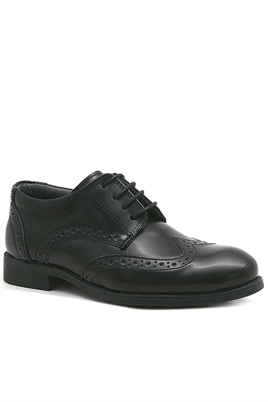 Rakerplus Titan Hakiki Deri Siyah Rugan Klasik Erkek Çocuk Ayakkabı