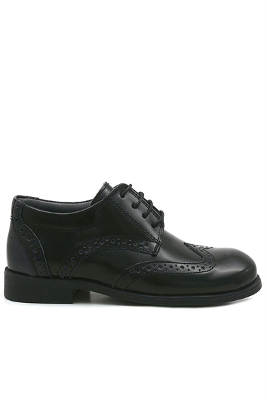 Rakerplus Titan Hakiki Deri Siyah Rugan Klasik Erkek Çocuk Ayakkabı