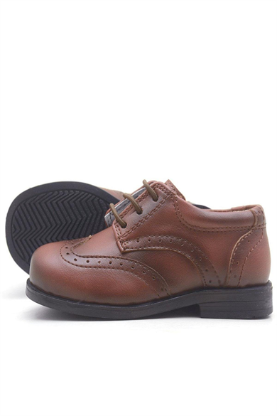 Rakerplus Titan Kahverengi Bağcıklı Klasik Erkek Bebek Ayakkabı