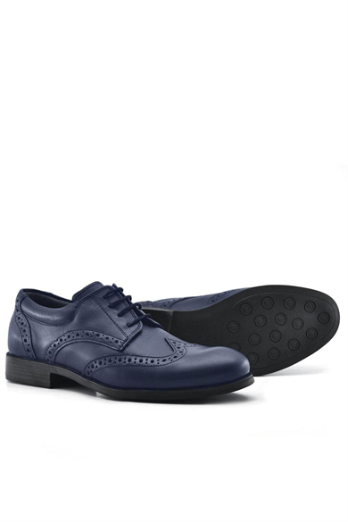 Rakerplus Titan Lacivert Mat Bağcıklı Erkek Genç Okul Ayakkabı