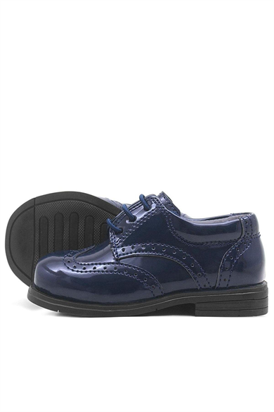 Rakerplus Titan Lacivert Rugan Bağcıklı Klasik Erkek Bebek Ayakkabı