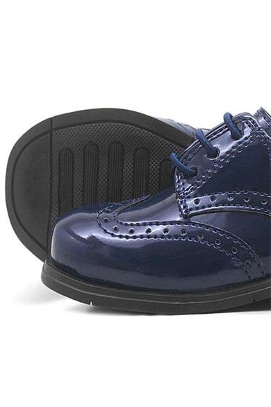 Rakerplus Titan Lacivert Rugan Bağcıklı Klasik Erkek Bebek Ayakkabı