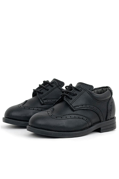 Rakerplus Titan Siyah Mat Bağcıklı Erkek Bebek Ayakkabı