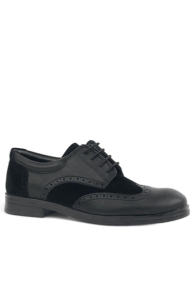 Rakerplus Titan Siyah Mat Bağcıklı Klasik Erkek Genç Ayakkabı