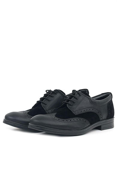 Rakerplus Titan Siyah Mat Bağcıklı Klasik Erkek Genç Ayakkabı