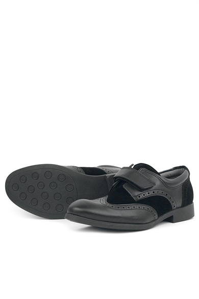 Rakerplus Titan Siyah Mat Cırtlı Klasik Erkek Genç Abiye Ayakkabı