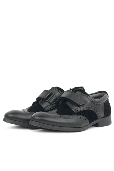 Rakerplus Titan Siyah Mat Cırtlı Klasik Erkek Genç Abiye Ayakkabı