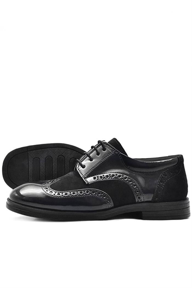 Rakerplus Titan Siyah Rugan Süet Klasik Erkek Çocuk Ayakkabı