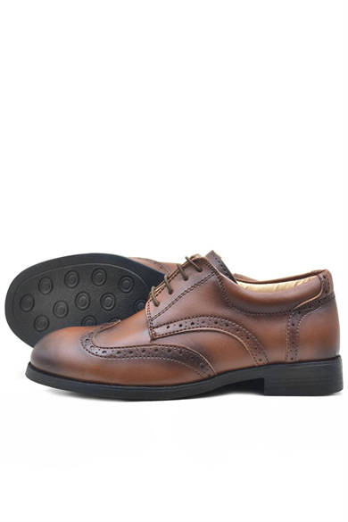 Rakerplus Titan Taba Bağcıklı Klasik Erkek Çocuk Abiye Ayakkabı