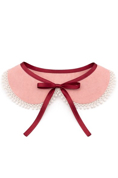 Rakerplus Vintage Tarz Kurdeleli Pembe Kız Çocuk Yakalık