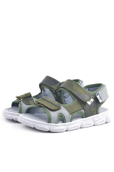 Rakerplus Wisps Hakiki Deri Haki Kamuflaj Çocuk Sandalet