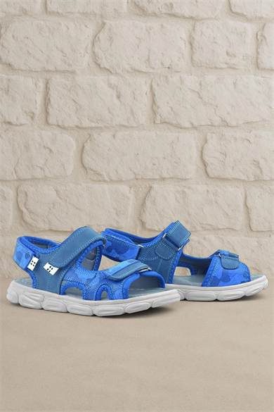 Rakerplus Wisps Hakiki Deri Mavi Kamuflaj Çocuk Sandalet