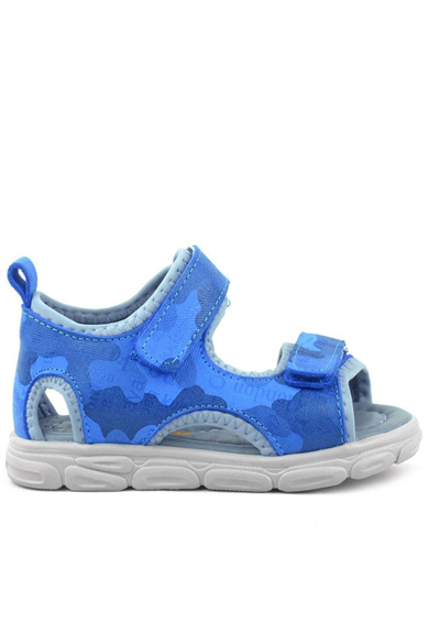 Rakerplus Wisps Hakiki Deri Mavi Kamuflaj Bebek Sandalet
