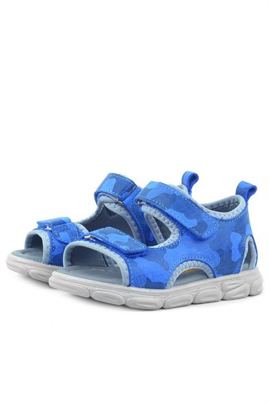 Rakerplus Wisps Hakiki Deri Mavi Kamuflaj Bebek Sandalet