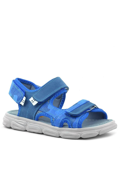 Rakerplus Wisps Hakiki Deri Mavi Kamuflaj Çocuk Sandalet
