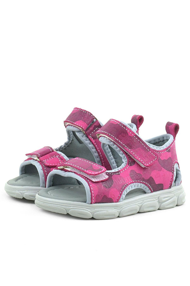 Rakerplus Wisps Hakiki Deri Pembe Kamuflaj Bebek Sandalet