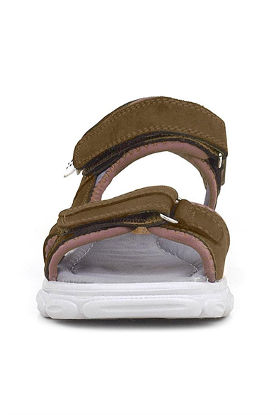 Rakerplus Wisps Hakiki Deri Taba Kahve Çocuk Sandalet Ayakkabı