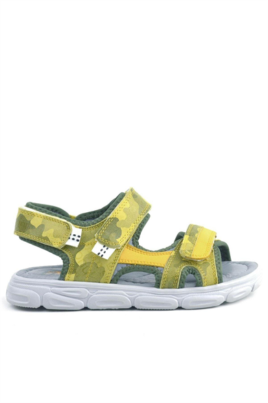 Rakerplus Wisps Hakiki Deri Yeşil Kamuflaj Çocuk Sandalet